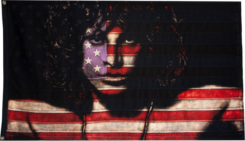 Pam Glew, ‘Jim’, 2020, Painting, Dye and bleach on vintage flag, AURUM GALLERY