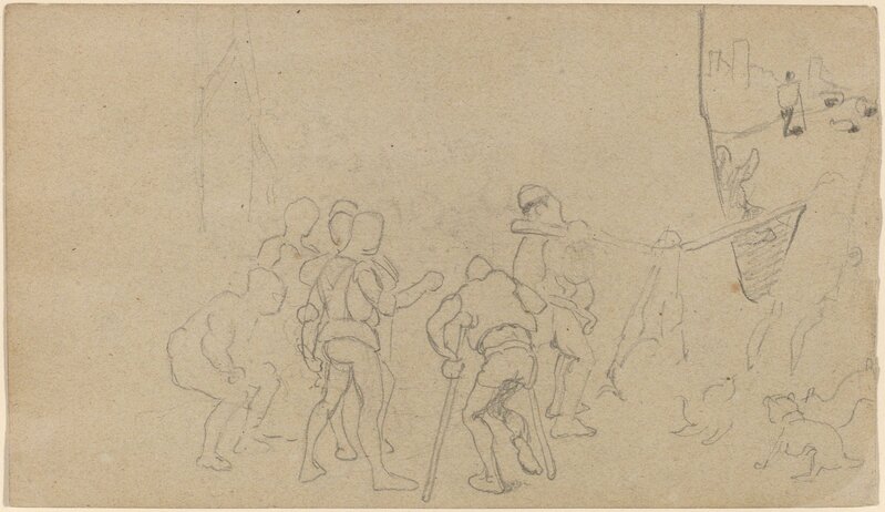 Elihu Vedder, ‘Village Scene’, ca. 1859, Drawing, Collage or other Work on Paper, Graphite on wove paper, National Gallery of Art, Washington, D.C.