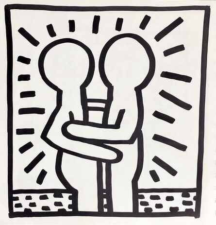Keith Haring, ‘Keith Haring (untitled) Best Buddies Lithograph 1982’, 1982