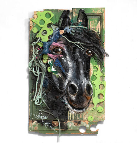 Bordalo II, ‘Neutral - Black Horse’, 2023