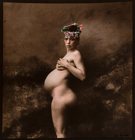 Jan Saudek, ‘Untitled (Pregnant Woman in a Flower Crown)’, 1983