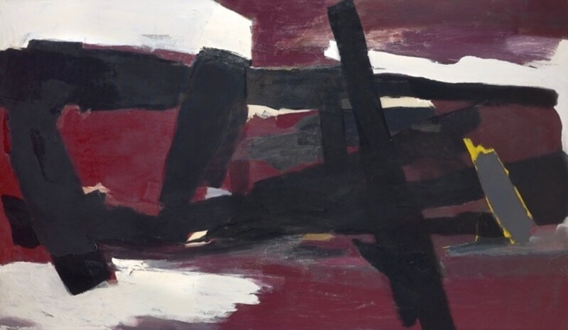 Perle Fine, ‘Winter (Charcoal Red)’, ca. 1960, Painting, Oil on canvas, Berry Campbell Gallery