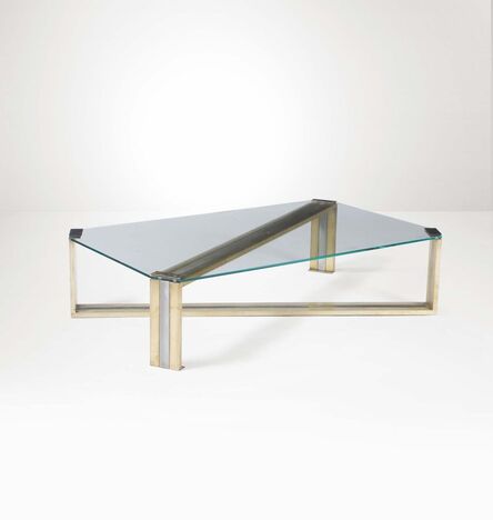 Romeo Rega, ‘A low table with a brass and steel structure and glass top’, 1970 ca.