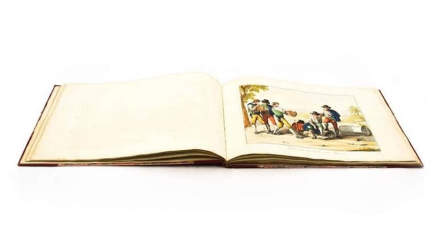 New Collection of 50 Picturesque Costumes Etched and Watercolored