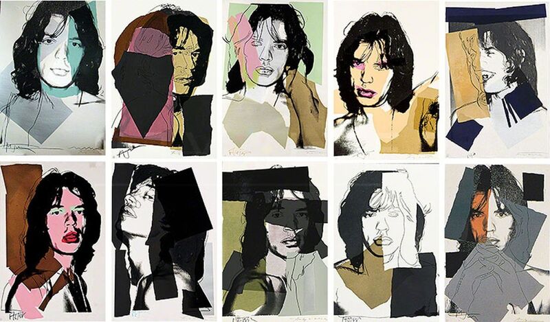 Andy Warhol, ‘Mick Jagger Complete Portfolio (FS II.138-147)’, 1975, Print, Screenprint on Arches Aquarelle (Rough) Paper, Revolver Gallery