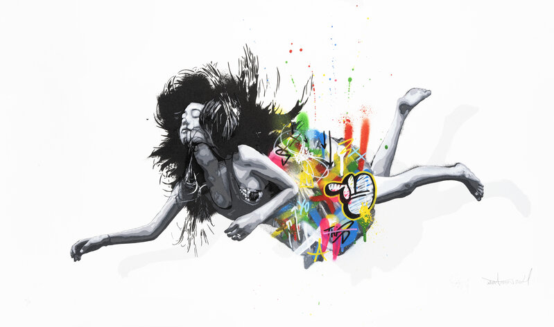 Martin Whatson, ‘Falling Girl’, 2014, Print, Hand embellished screen print in colours on 300 gsm Somerset Satin paper, Tate Ward Auctions