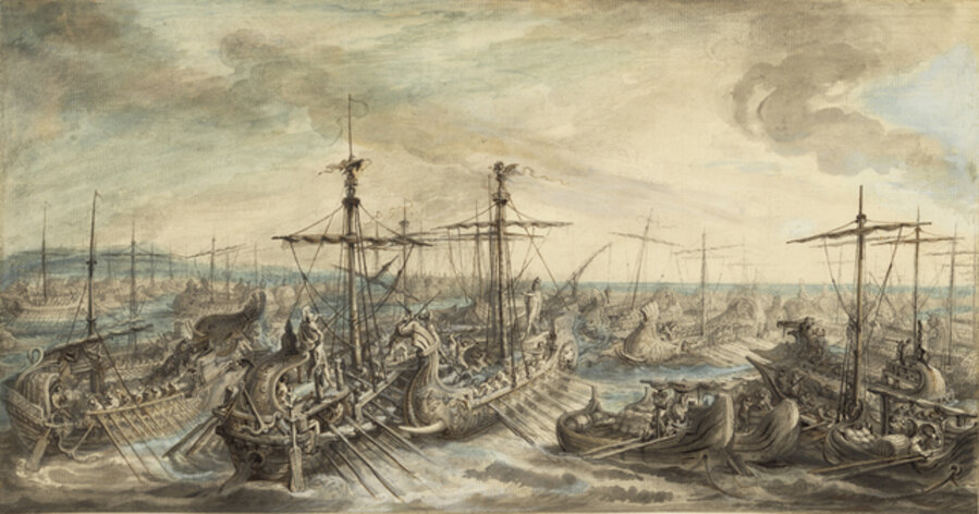 The Roman Fleet Victorious over the Carthaginians at the Battle of Cape Ecnomus