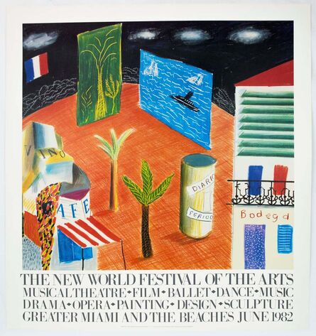 David Hockney, ‘New World Festival of the Arts, Miami 1982 (Detail from The Zanazibar with Postcards 1980)’, 1982