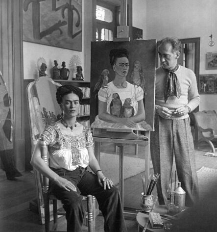 Nickolas Muray, ‘Frida painting "Me & Parrots"’, 1930