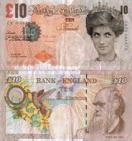 Banksy, ‘"Di-Faced Tenner" with hand-signed certificate’, 2004