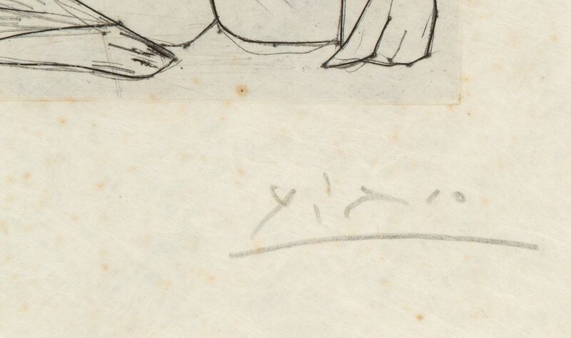 Pablo Picasso, ‘Femme assise en tailler: Geneviève Laporte, from Recordant el Doctor Reventós’, 1951, Print, Drypoint etching on japan nacré, Heritage Auctions