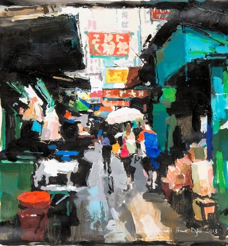 James Hart Dyke, ‘Street scene, green and red, Hong Kong. Study’, 2013