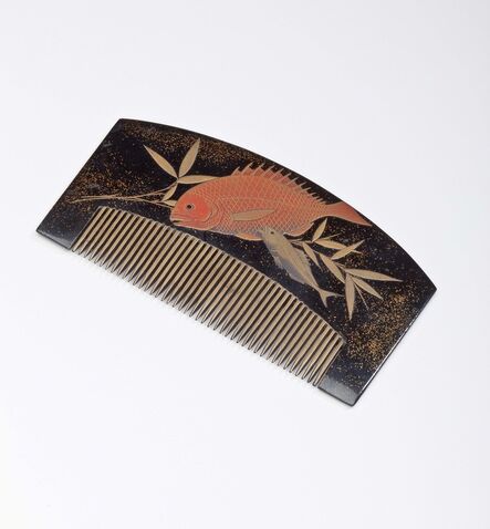 ‘Haircomb (kushi) with Flora and Fauna Motifs’, 1615