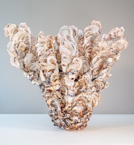 Susan Collett, ‘Laurel II - hand sculpted, cream, coral, dynamic, earthenware, ceramic’, 2015