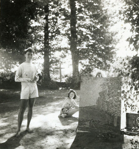 Jacques-Henri Lartigue, ‘Lartigue's Son, Dani, and daughter, Huguette Sabouret, at Château des Essarts, Veyvialle, France’, 1942