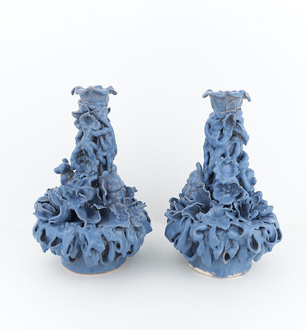 Anthony Sonnenberg, ‘Pair of Candelabras (Blue with Pink Blush)’, 2021