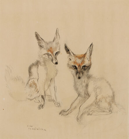 Ludwig Heinrich Jungnickel, ‘Two Foxes’, First half of the 20th century