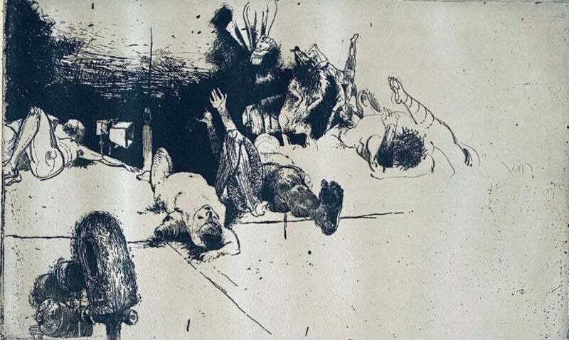 Robert Birmelin, ‘Fallen Figures’, 20th Century, Print, Etching, Lions Gallery
