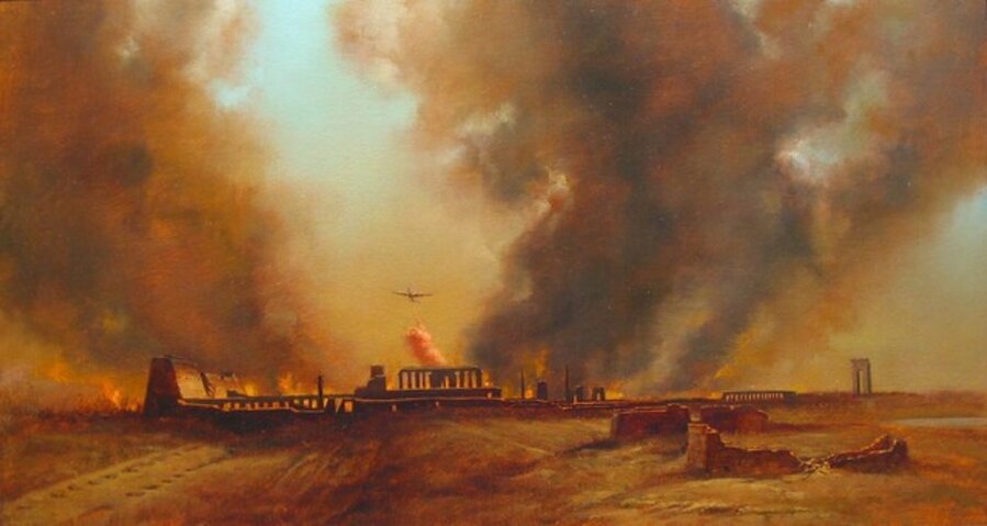 Karnak with Flames