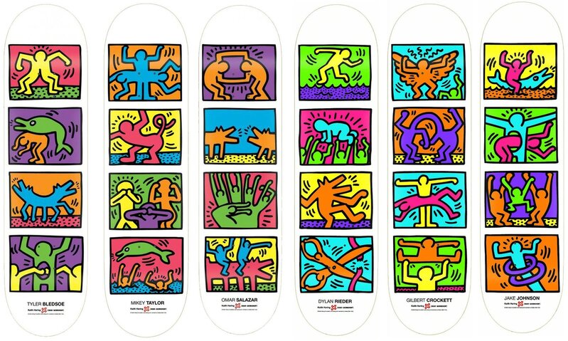 Keith Haring, ‘Retrospective (set of 6 skateboards)’, 2013, Print, Screenprint on wood, EHC Fine Art Gallery Auction
