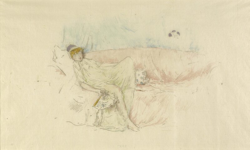 James Abbott McNeill Whistler, ‘Draped Figure, Reclining’, 1892, Print, Transfer lithograph on paper, Colby College Museum of Art