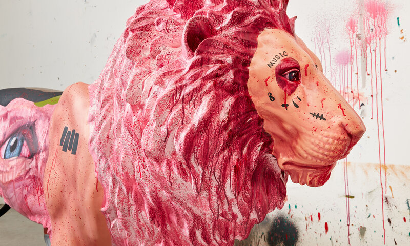 David Griggs, ‘Civilian Warrior’, 2021, Sculpture, Lion: fibreglass lion (fire retardant) with internal armature
Finish: Acrylic Paint, Tusk Benefit Auction