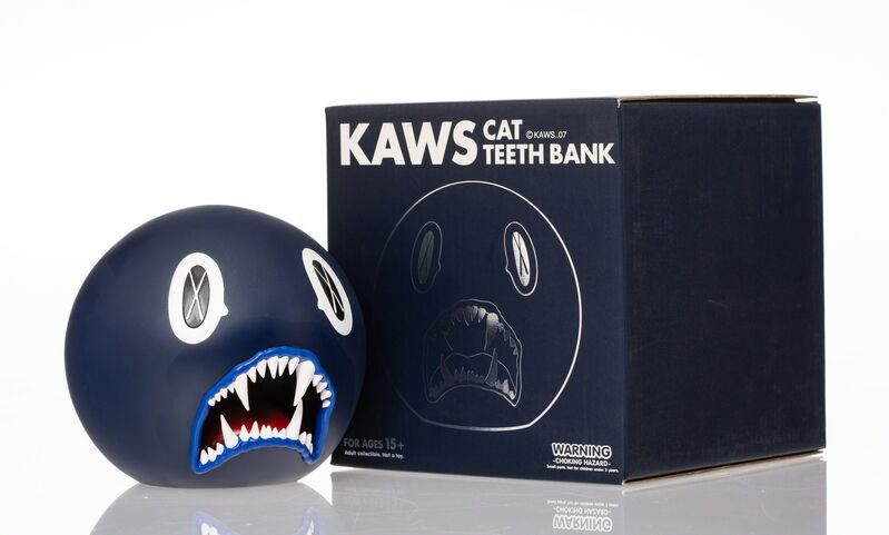 KAWS, ‘Cat Teeth Bank (Navy)’, 2007, Other, Painted cast vinyl, Heritage Auctions