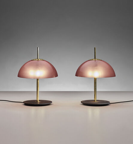 Gino Sarfatti, ‘Pair of rare table lamps, model no. 584/G’, circa 1957