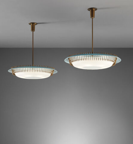 Angelo Lelii, ‘Pair of ceiling lights, model no. 12697’, circa 1958