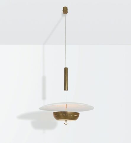 Gaetano Sciolari, ‘a counterpoise lamp with a brass structure and a lacquered aluminum reflector’, ca. 1950