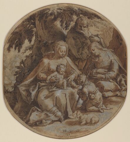 Hendrik Goltzius, ‘The Holy Family with Saint Elizabeth and Saint John the Baptist’, 1595