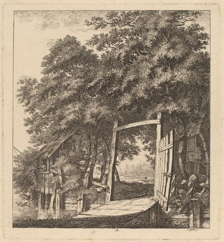 Salomon Gessner, ‘A Rustic Gate beside a Lake’, 1764