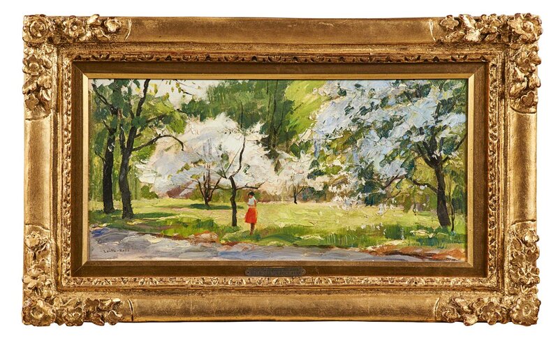 Harry Leith-Ross, ‘Under the Dogwood Blossoms’, Painting, Oil on canvasboard (framed), Rago/Wright/LAMA/Toomey & Co.