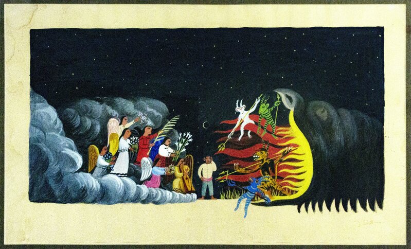 Julio Castellanos, ‘Velorio (obra de teatro infantil) / Vigil (Children's Theatre Play)’, ca. 1940, Drawing, Collage or other Work on Paper, Gouache on paper, Pablo Goebel Fine Arts