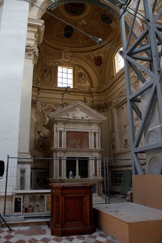 Archè - Bendini, Boille, Mariani, Turcato. Basilica di Santa Maria di Collemaggio, L'Aquila, installation view