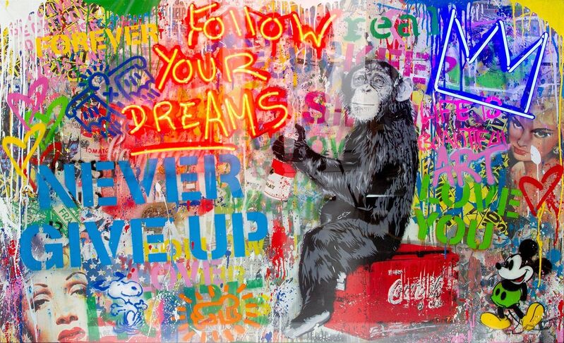 Mr. Brainwash, ‘EVERYDAY LIFE’, 2021, Painting, Mixed Media on canvas WITH NEON LIGHTS, Kapopoulos Fine Arts