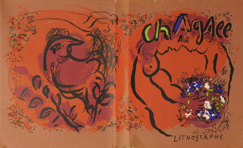 Marc Chagall, ‘ Lihographie Original Print Marc Chagall’, 1960, Print, Stone Lithograph Book Cover, David Lawrence Gallery
