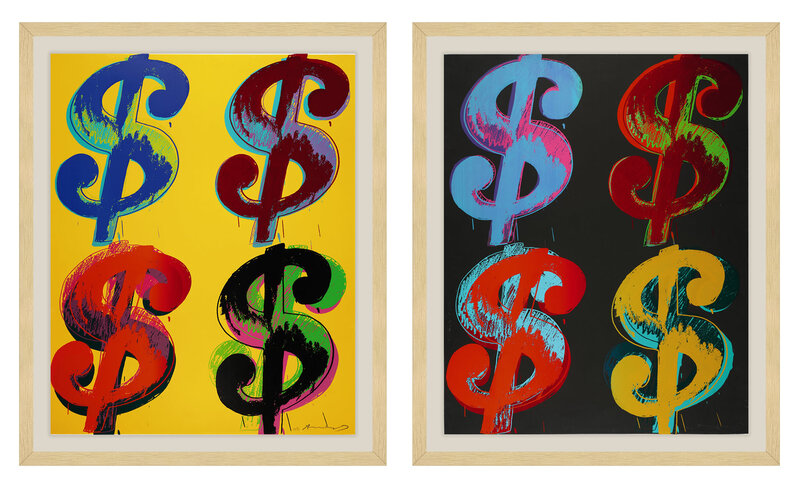 Andy Warhol, ‘$ (4) F&S II.281-282 (two pieces)’, 1982, Print, Unique Screenprint on Lenox Museum Board, Fine Art Mia