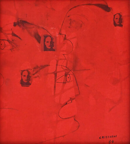 Ernesto Cristiani, ‘Figuras en fondo rojo’, 1984