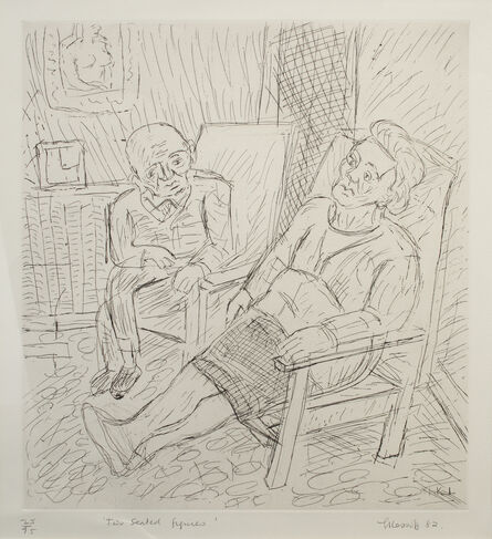 Leon Kossoff, ‘Two Seated Figures’, 1982