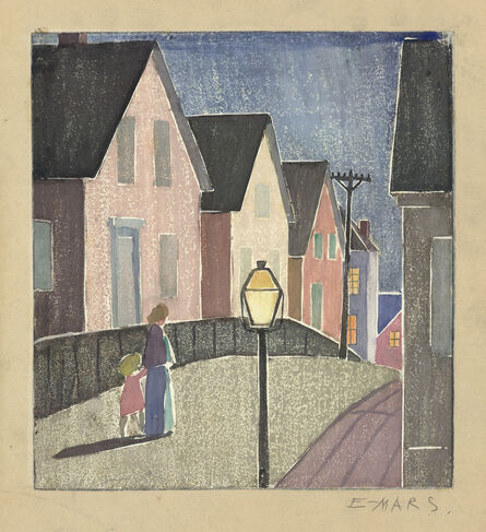 Ethel Mars, ‘Street Scene, Provincetown’, 1919