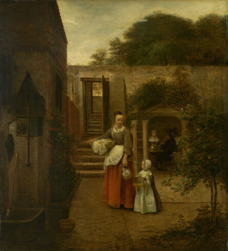 Pieter de Hooch, ‘Woman and Child in a Courtyard’, 1658/1660