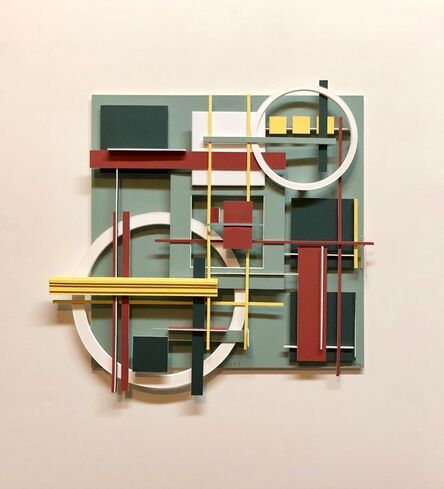 Lawrence Saul Heller, ‘Geometric Abstract Painted Wall Hanging Constructivist Architectural Sculpture’, 1990-1999
