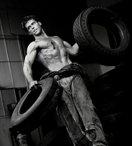 Herb Ritts, ‘Fred with Tires VII, Hollywood’, 1984