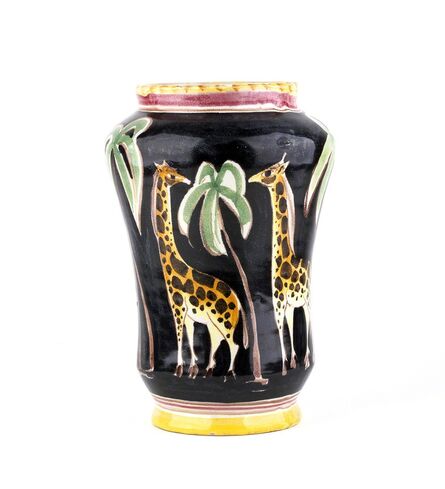 Musa Rom, ‘Vase with palms and giraffes’