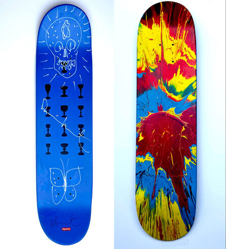 Damien Hirst, ‘Butterfly Skull: original drawing on limited edition spin skateboard’, 2009