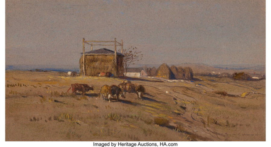 Autumn Fields at Newport and The Hermit Range from Rogers Pass, Canadian Pacific (two works)
