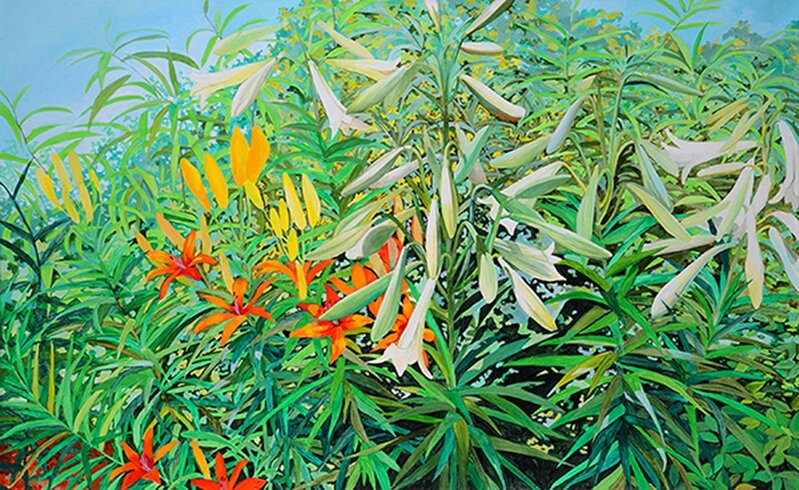 Elizabeth Bradford, ‘Kim's Lilies, June’, 2016, Painting, Acrylic on canvas, Toshkova Fine Art Advisory
