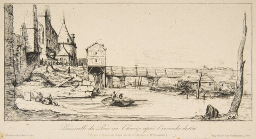 Passerelle du Pont-au-Change, Paris, après l'incendie de 1621