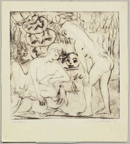 Ernst Ludwig Kirchner, ‘Akt Gruppe mit liegendem Reh’, 1922
